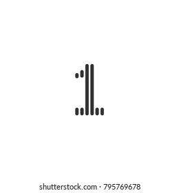 Number 1 rain line style icon logo