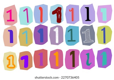 Number 1 - Ransom note Animation paper cut on green screen