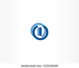 Number 1 in round circle concept. Blue circle icon shape