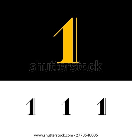 Number 1 set, beautiful elegant numerals antique font, classic signs perfect for logo brand design, vector illustration 10EPS