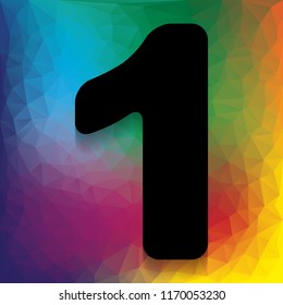 Number 1 sign design template element. Vector. Flat style black icon on white.