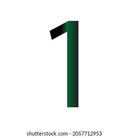 NUMBER 1 SIMPLE CLIP ART GRADIENT COLOUR VECTOR ILLUSTRATION