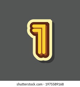 number 1 text effect design vector