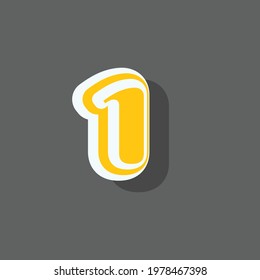 number 1 text effect design vector