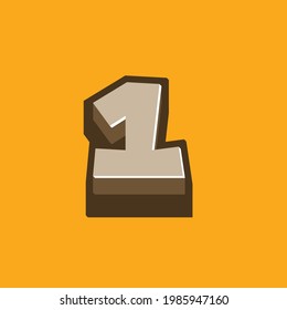 Number 1 Text Effect Design Vector Stock Vector (Royalty Free