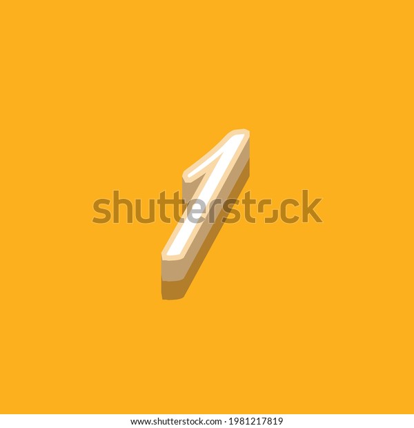 Number 1 Text Effect Design Vector Stock Vector (Royalty Free