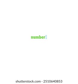 Number 1 text vector design in white background
