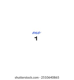 Number 1 text vector design in white background