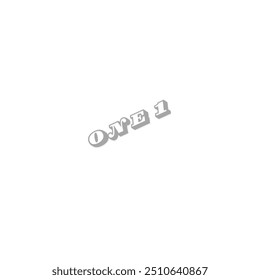 Number 1 text vector design in white background