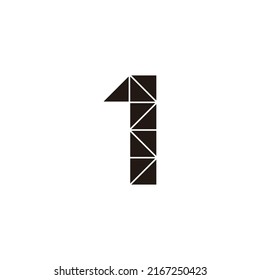 Number 1 tower geometric symbol simple logo vector