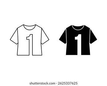 number 1 tshirt apparel symbol icon design vector isolated transparent background