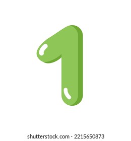 Number 1. Vector graphics in cartoon style