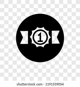 Number 1 vector icon isolated on transparent background, Number 1 transparency logo concept