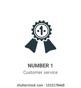 Number 1 vector icon on white background. Flat vector number 1 icon symbol sign from modern customer service collection for mobile concept and web apps design.