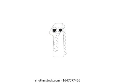 Number 1 Vector Icon Outline Illustration