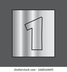 Number 1 vector icon in silver background. For your web site design, logo, app, UI. Eps 10 vector illustration.