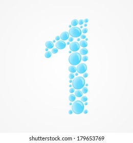 Number 1. Vector illustration.