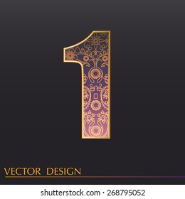 Number 1 with vintage effect