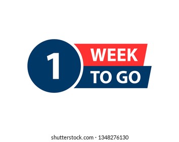 Number 1 Of Week Left To Go. Collection Badges Sale, Landing Page, Banner