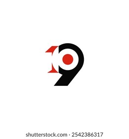 Nummer 10 und 9 negatives Leerzeichen, Logo Design Kombination.