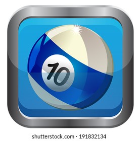Number 10 billiard ball vector