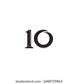 number 10 black logo design	