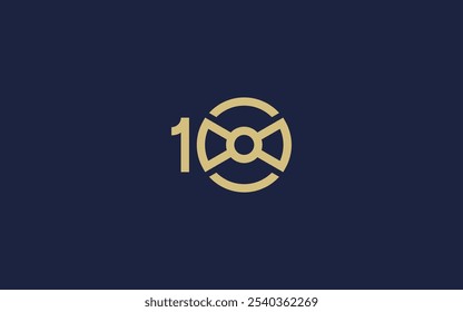 Number 10 with bow tie logo icon design vector design template inspiration