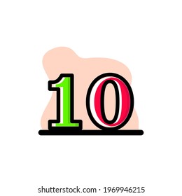 Number 10 Conceptual Vector Illustration Icon Design eps10 great for any purposes