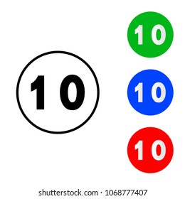 Number 10 icon vector. vector illustration. flat and outline style