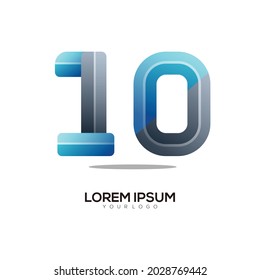 Gradiente colorido del logotipo número 10