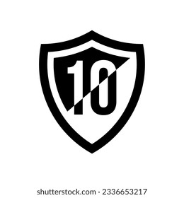 Nummer 10 Logo-Design auf Schild