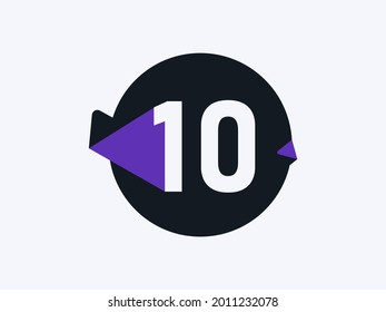 Imagen vectorial de diseño de icono del logotipo Número 10