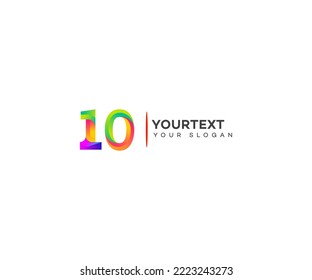 Number 10 logo icon design template elements