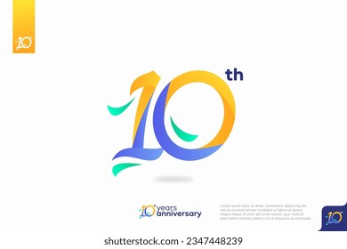 Number 10 logo icon design, 10th birthday logo number, anniversary 10