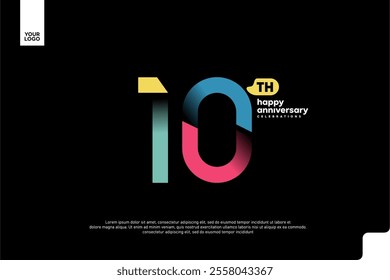 Number 10 logo icon design, 10th birthday logo number, anniversary 10
