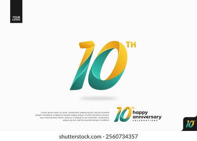 Number 10 logo icon design, 10th birthday logo number, anniversary 10