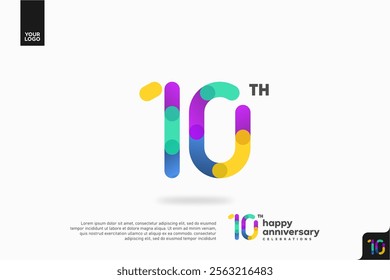 Number 10 logo icon design, 10th birthday logo number, anniversary 10