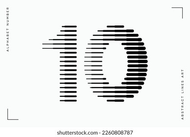 Número 10 vector de arte de líneas modernas abstractas
