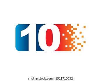 Number 10 logo or symbol template design