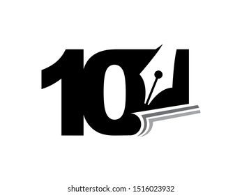 Number 10 logo or symbol template design