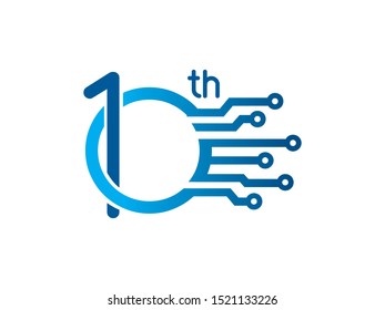 Number 10 logo or symbol template design