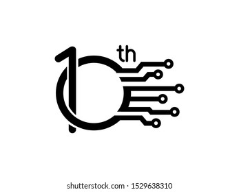 Number 10 logo or symbol template design