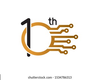Number 10 logo or symbol template design