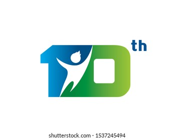 Number 10 logo or symbol template design
