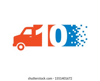 Number 10 logo or symbol template design