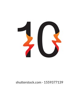 Number 10  logo or symbol template design