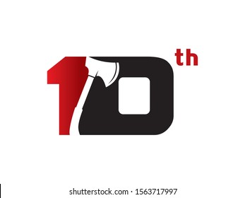 Number 10 logo or symbol template design