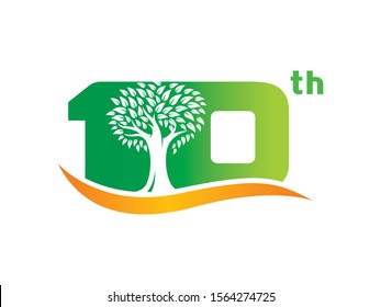 Number 10 logo or symbol template design