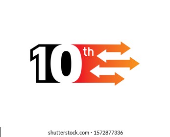 Number 10 logo or symbol template design