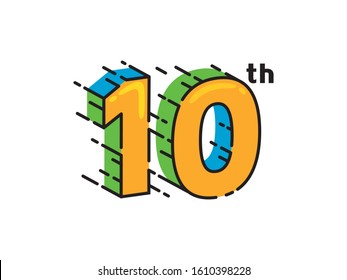 Number 10 logo or symbol template design